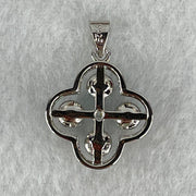 Above Average Grade Rare Natural Blue Dumortierite Rutilated Quartz in S925 Four Leaf Clover Pendant 2.22g 4.0mm 4pcs - Huangs Jadeite and Jewelry Pte Ltd