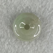 Type A Light Green With White Spots Jadeite Ping An Kou Donut Pendant 3.32g 17.2 by 5.8mm - Huangs Jadeite and Jewelry Pte Ltd