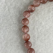 Natural Pinky Rabbit Hair Rutilated Quartz Beads Bracelet 13.81g 16.5cm 7.3mm 27 Beads - Huangs Jadeite and Jewelry Pte Ltd