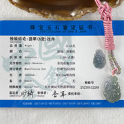 Type A Semi Icy Blueish Green with Lavender Lotus Flower Jadeite Flower Pendant 5.44g 27.3 by 17.5 by 7.9mm - Huangs Jadeite and Jewelry Pte Ltd