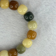 Natural Mixed Color Bodhi Beads Bracelet 19.87g 17cm 11.3mm 19 Beads - Huangs Jadeite and Jewelry Pte Ltd