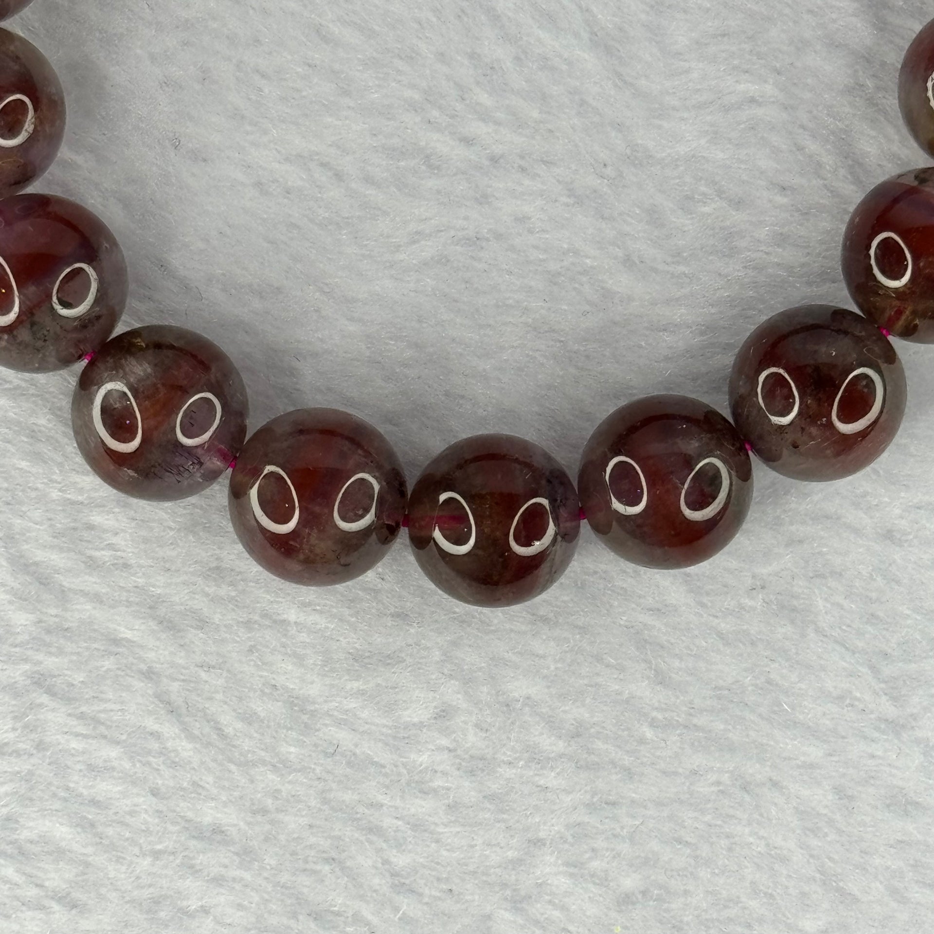 Above Average Natural Auralite 23 Bracelet 天然激光23手链 39.33g 18cm 11.8mm 18 Beads - Huangs Jadeite and Jewelry Pte Ltd