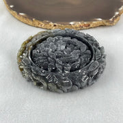 Type A Wuji Grey with Brown Jadeite Bird with Prosperity Flowers and Ruyi Bangle Inner Diameter 58.4mm 14.1 by 13.5mm and Pendant 56.5 by 14.4mm Total Weight 192.46g - Huangs Jadeite and Jewelry Pte Ltd