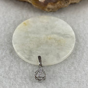 Natural Type A Semi-Icy White & Brownish Jadeite Round Wu Shi Pai Pendant in S925 Silver | Peace Plaque & Protection (10.44g | 46.2 x 3.0mm) - Huangs Jadeite and Jewelry Pte Ltd