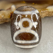 Natural Powerful Tibetan Old Oily Double Agate Cai Shen Dzi Bead Heavenly Master (Tian Zhu) 财神长天珠 4.62g 17.5 by 13.1mm - Huangs Jadeite and Jewelry Pte Ltd