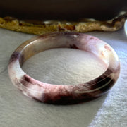 Transparent Quartzite Jade Dark Purple with Purple and Yellow Patches Bangle 天山玉手镯 Internal Diameter 54.8mm 40.68g 12.4 by 7.8mm - Huangs Jadeite and Jewelry Pte Ltd