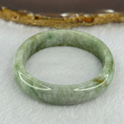Type A Light with Apple Green Jadeite Bangle 33.24g Internal Diameter 54.3mm 11.5 by 6.4mm (Very Slight External Rough) - Huangs Jadeite and Jewelry Pte Ltd