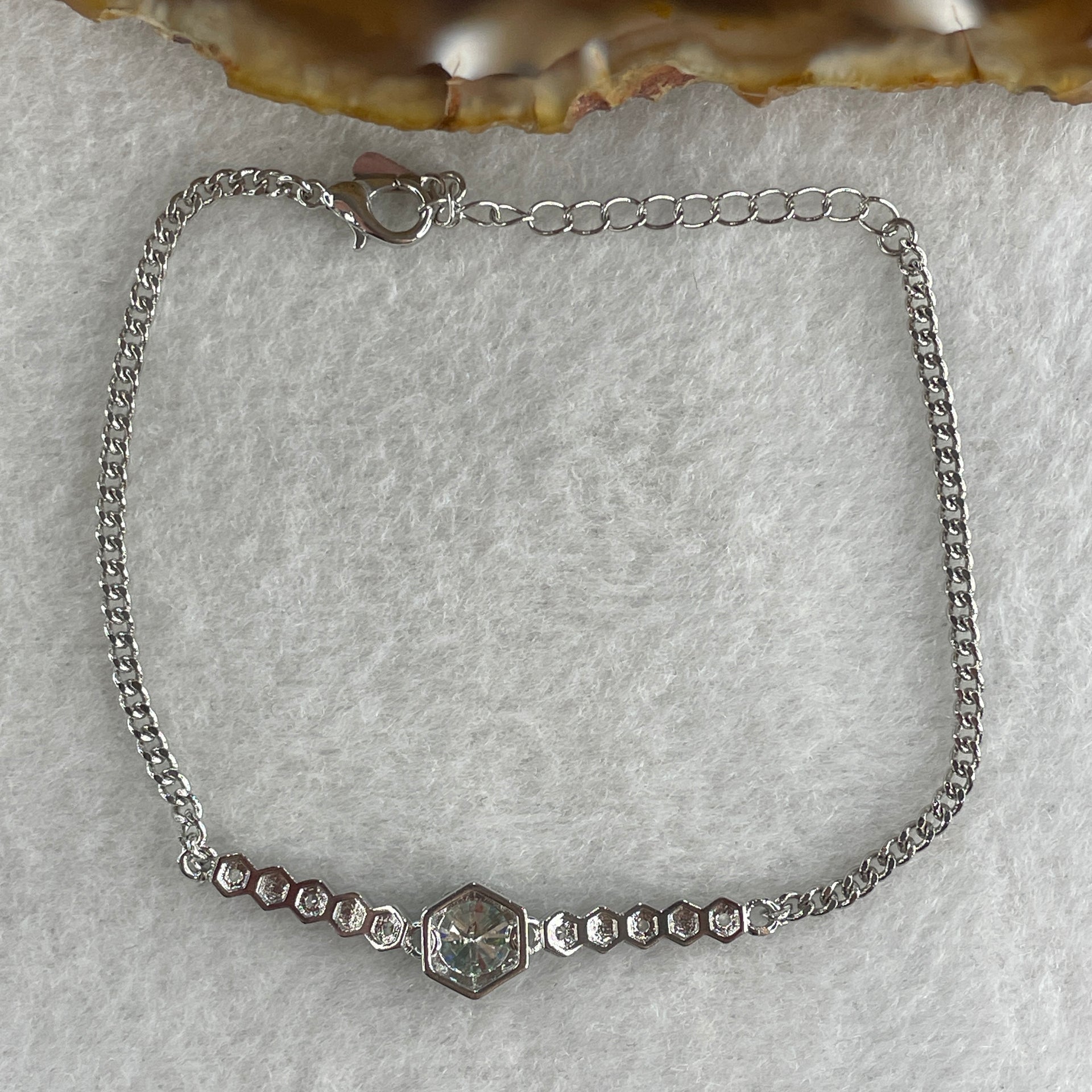 Certified Moissanites Bracelet in S925 Sliver 3.10g 7.0 by 2.5mm - Huangs Jadeite and Jewelry Pte Ltd