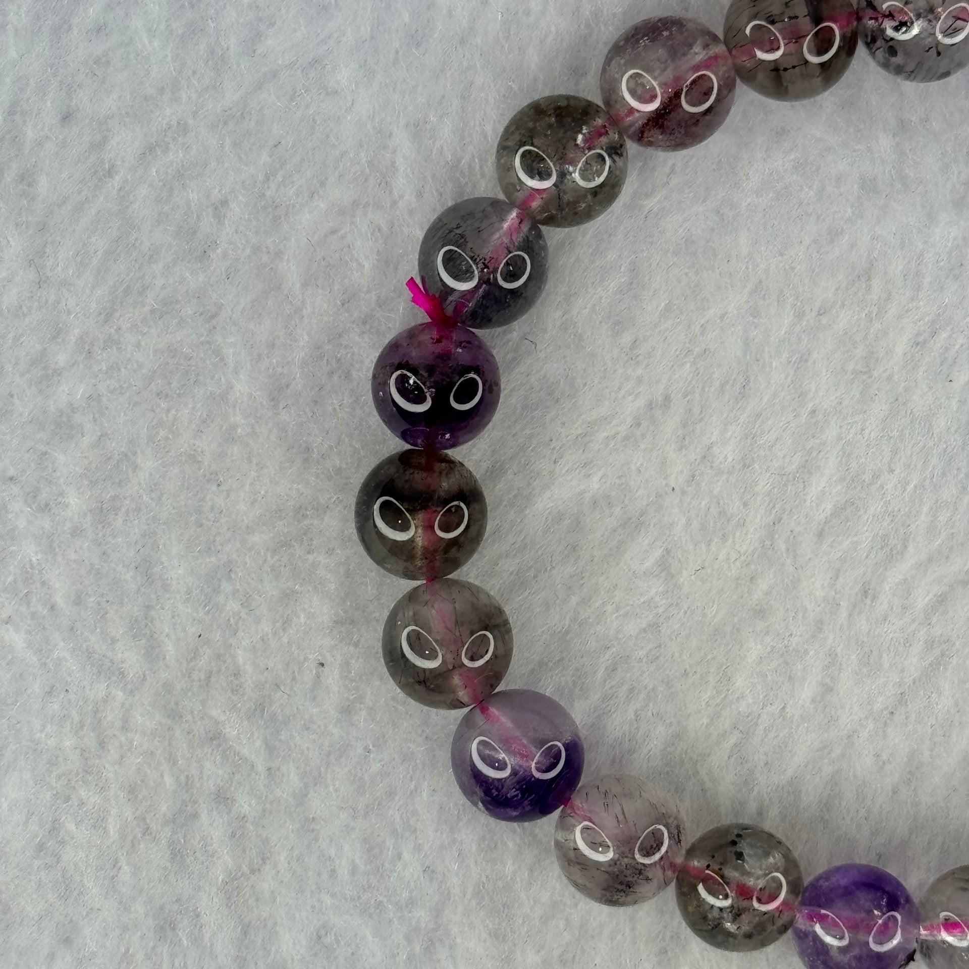 Natural Super 7 Beads Bracelet 18.18g 16cm 8.3mm 24 Beads - Huangs Jadeite and Jewelry Pte Ltd