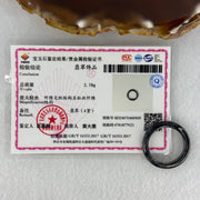 Type A Icy Wuji Black Grey Jadeite Ring 2.58g 4.3 by 3.3mm US 7.75 HK 17 (Very Slight Fine Internal Lines) - Huangs Jadeite and Jewelry Pte Ltd