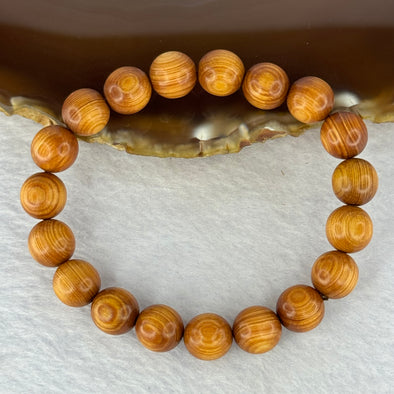 Natural Old Yabai Thuja Wood Beads Bracelet 老树崖柏手链 8.98g 16.5cm 10.2mm 19 Beads - Huangs Jadeite and Jewelry Pte Ltd