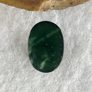 Type A Translucent Black Omphacite Jadeite Round Cabouchon Stone For Setting 0.93g 11.7 by 8.4 by 4.6mm - Huangs Jadeite and Jewelry Pte Ltd