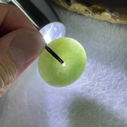 Natural Type A Green Jadeite Ping An Kou Donut Pendant in String Necklace 9.58g 24.7 by 7.1mm - Huangs Jadeite and Jewelry Pte Ltd