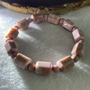 Certified Natural Alashan Agate Pink Barrel Bracelet 27.796g 17cm 13.1 by 9.2mm 11 Barrel - Huangs Jadeite and Jewelry Pte Ltd