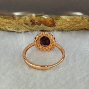 Good Grade Natural Auralite 23 in S925 Silver Rose Gold Color Ring (Adjustable Ring) 2.08g 8.0 by 4.0mm - Huangs Jadeite and Jewelry Pte Ltd