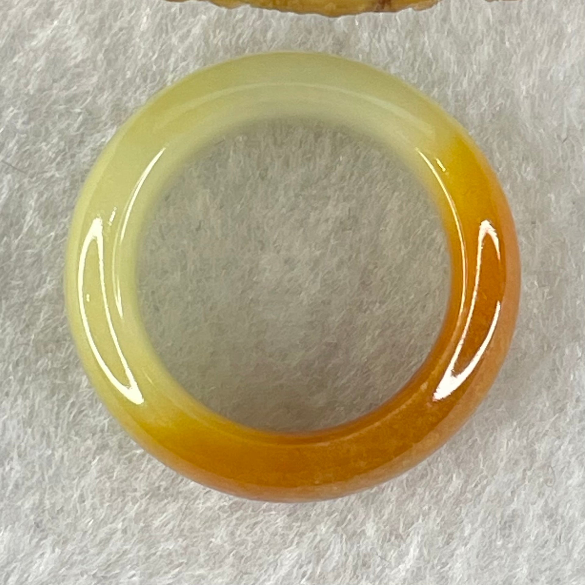 Type A Brownish Yellow and Green Jadeite Ring 6.24g 8.9 by 4.3mm US7.3 HK 16 (Very Slight Internal Line) - Huangs Jadeite and Jewelry Pte Ltd