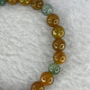 Type A Brown with Green Piao Hua Bracelet 15.50g 7.4 mm 25 Beads - Huangs Jadeite and Jewelry Pte Ltd