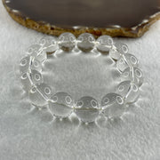 Natural Clear Quartz Beads Bracelet 60.96g 16cm 14.4mm 15 Beads - Huangs Jadeite and Jewelry Pte Ltd
