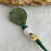 Natural Type A Semi Icy Green Jadeite Flower Charm 2.31g 16.8 by 13.3 by 4.3mm - Huangs Jadeite and Jewelry Pte Ltd