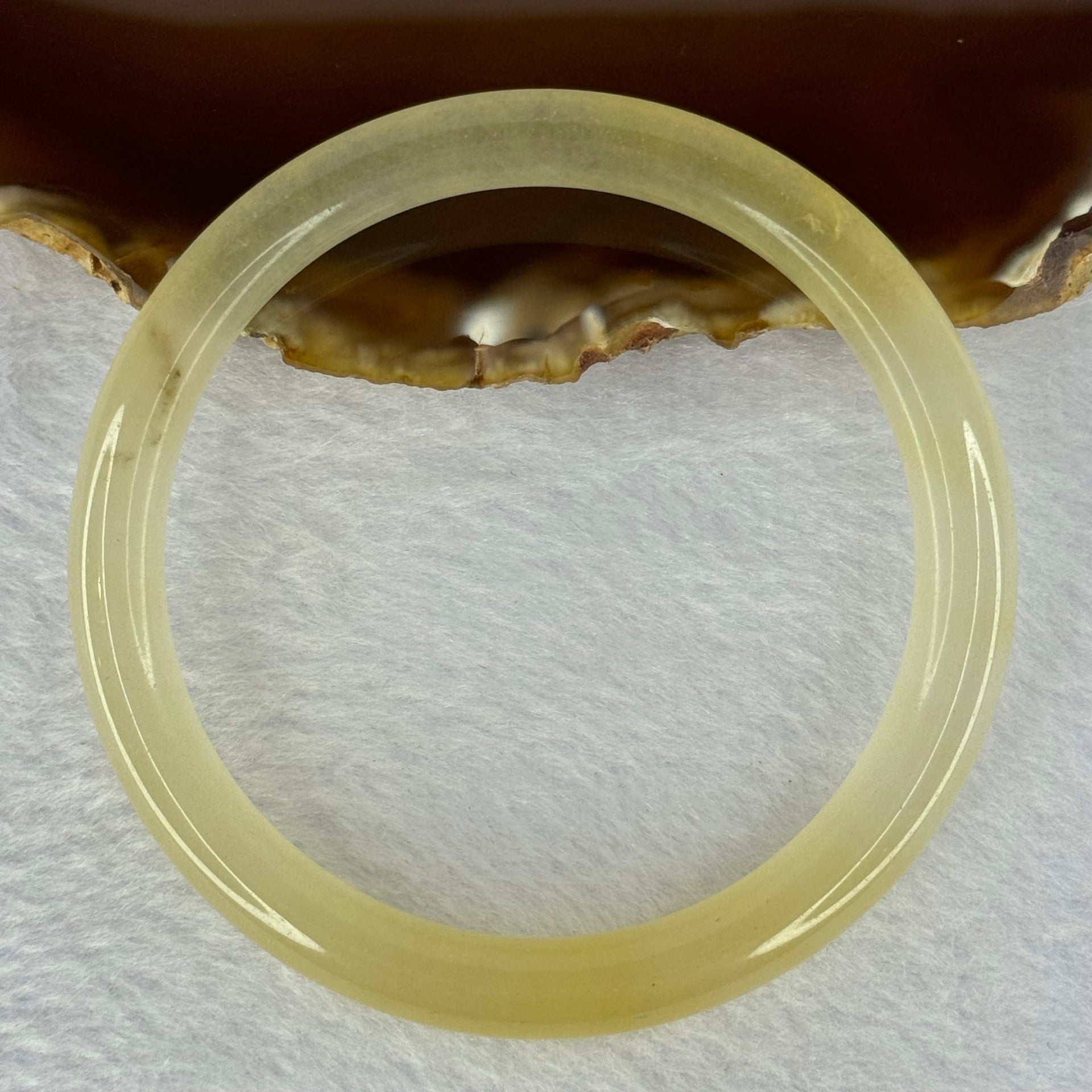 Transparent Yellow Quartzite Jade Bangle 天山玉手镯 Internal Diameter 62.0mm 33.28g 9.3 by 8.3mm - Huangs Jadeite and Jewelry Pte Ltd