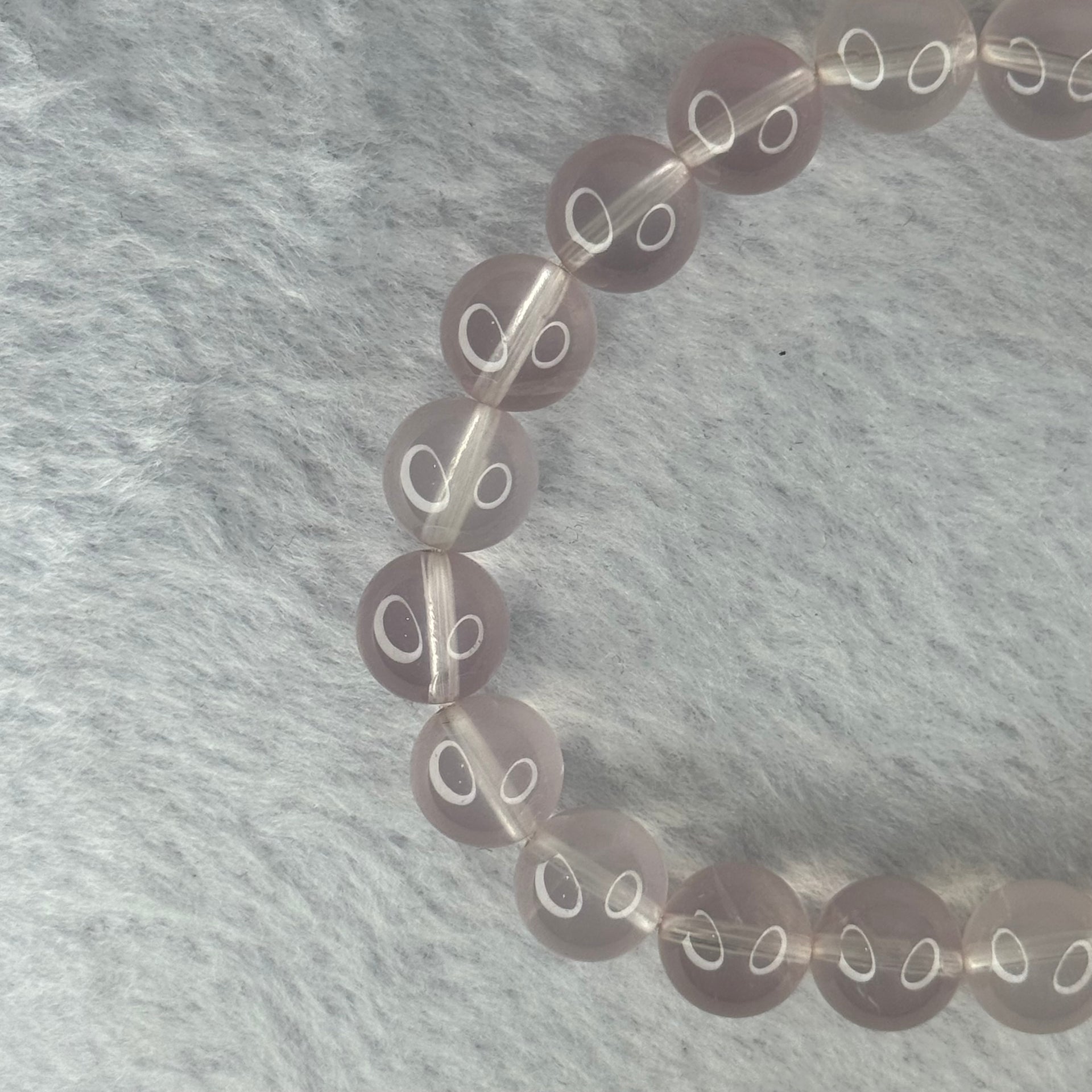 Natural Rose Quartz Beads Bracelet 天然玫瑰石英珠手链t 29.77g 17.5cm 10.3mm 20 Beads - Huangs Jadeite and Jewelry Pte Ltd
