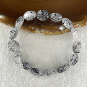 Natural Black Tourmaline Round Beads Bracelet 20.18g 15cm 12.0mm 15Beads - Huangs Jadeite and Jewelry Pte Ltd