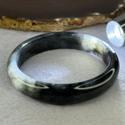 Type A Translucent Wuji Black Grey Jadeite Bangle 54.12g Internal Diameter 59.6mm 4.0 by 7.4mm (Very Fine Internal Lines) - Huangs Jadeite and Jewelry Pte Ltd
