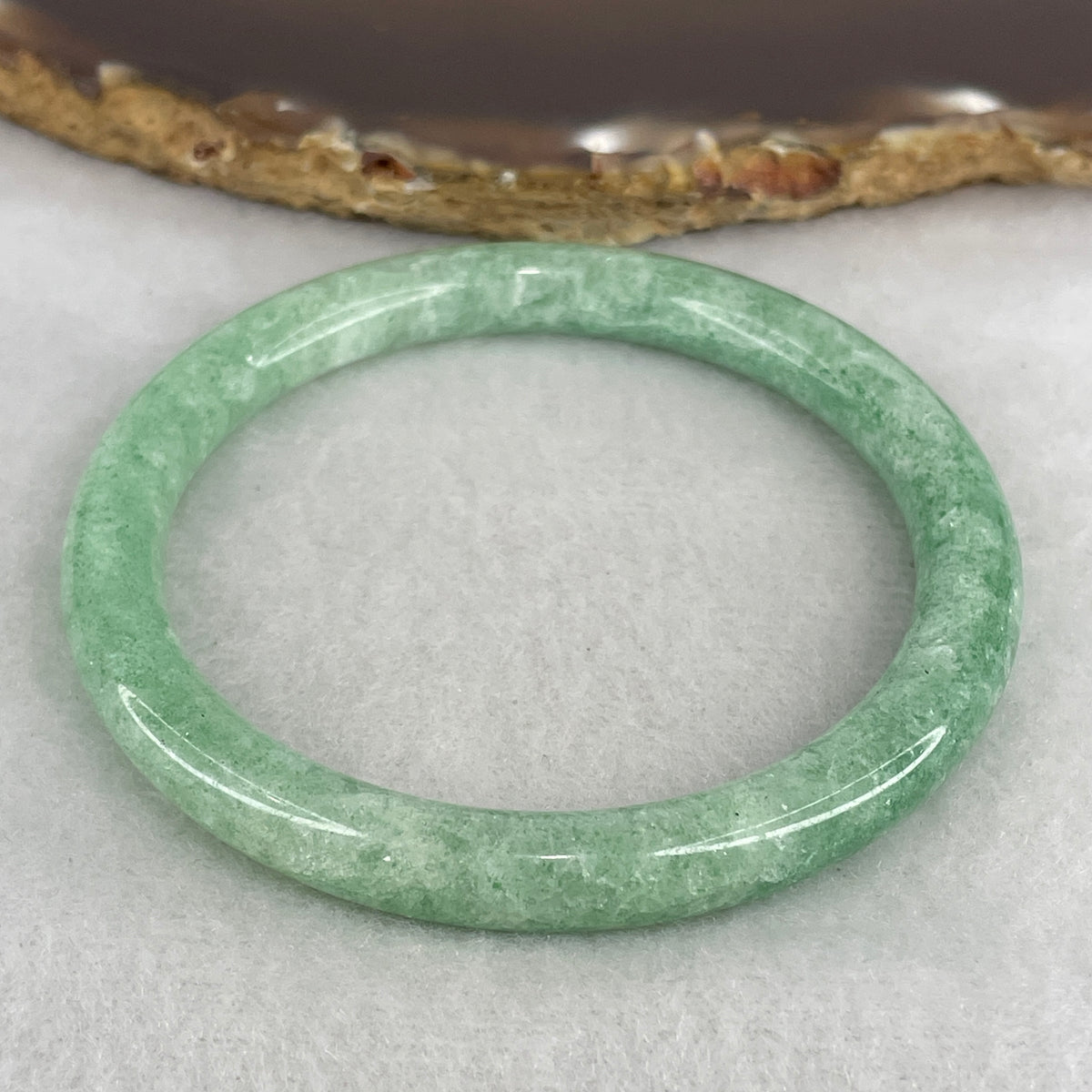 Natural Green Aventurine Full Round Bangle | (21.90g | 54.3mm Inner Diameter | 7.5x7.3mm | Slight Internal Line | Harmony, Abundance Magnet, Emotional Healing & Wholeness Shield)
