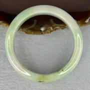 Type A Light Green Lavender Yellow with Moss Green Patches Jadeite Bangle Internal Diameter 57.5mm 72.52g 15.2 by 8.7mm (Very Fine External Rough) - Huangs Jadeite and Jewelry Pte Ltd