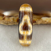 Natural Powerful Tibetan Old Oily Double Bodhi Tree Dzi Bead Heavenly Master (Tian Zhu) 菩提树天珠 3.35g 26.9 by 9.6mm - Huangs Jadeite and Jewelry Pte Ltd