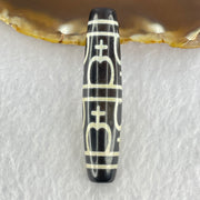 Natural Powerful Tibetan Old Oily Agate Nectar Vessel Dzi Bead Heavenly Master (Tian Zhu) 花蜜容器眼天诛 16.17g 58.3 by 13.4mm - Huangs Jadeite and Jewelry Pte Ltd