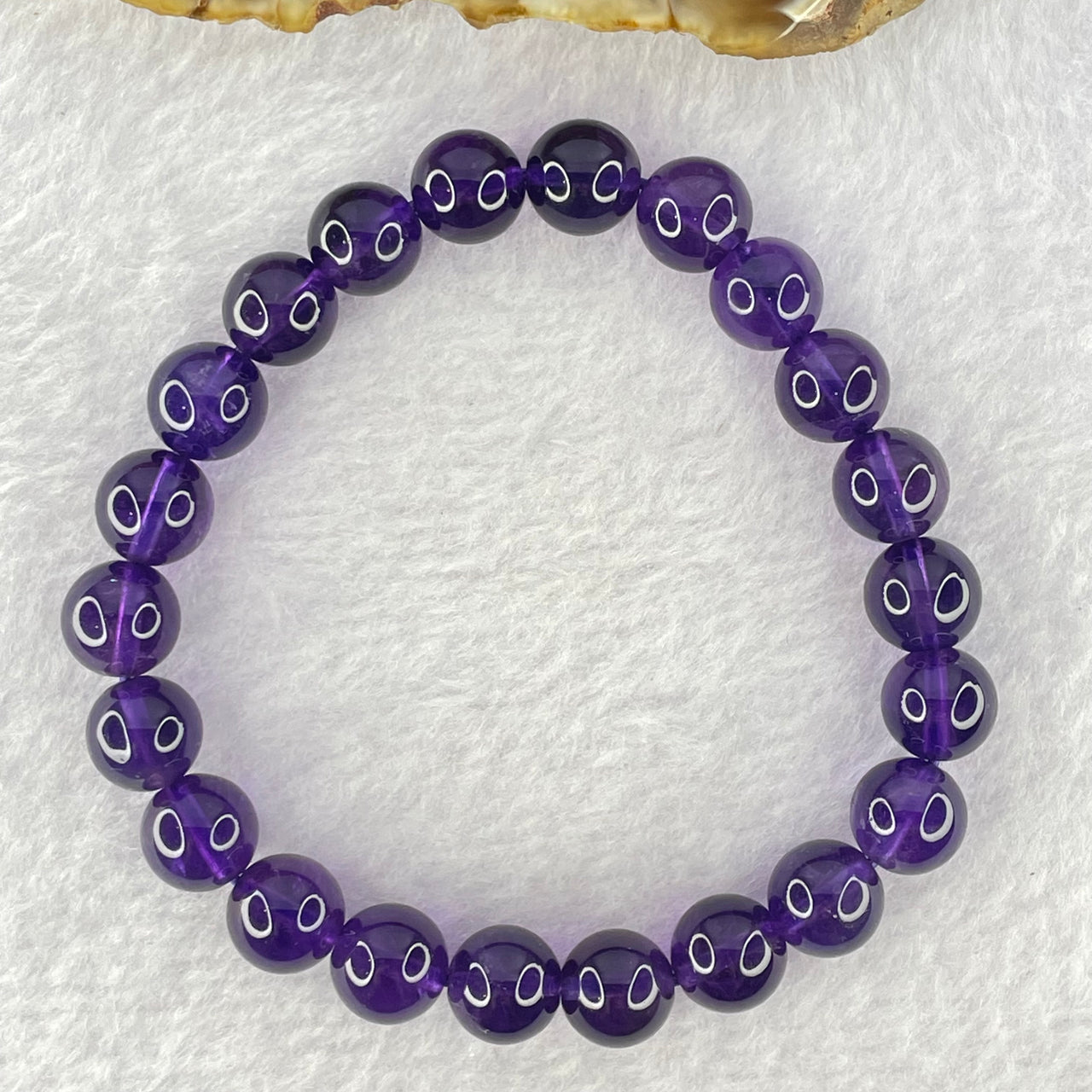 Very Good Grade Natural Amethyst Bracelet 22.90g 16.5cm 9.2mm 22 Beads - Huangs Jadeite and Jewelry Pte Ltd