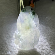 Type A Lavender with Dark Blueish Green Patches Jadeite 3 Legged Toad Pendent 25.25g 54.1 by 32.0 by 7.6mm - Huangs Jadeite and Jewelry Pte Ltd