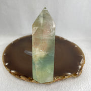 Natural Green and Orange Fluorite Quartz Tower Display 164.54g 96.5 by 35.9 by 30.5mm - Huangs Jadeite and Jewelry Pte Ltd
