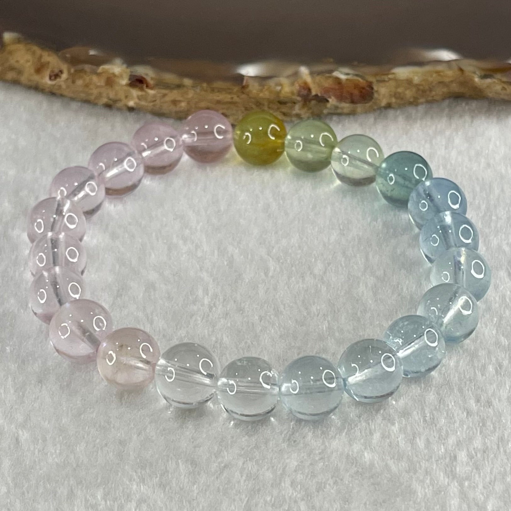 Very Very High Grade Transparent Natural Morganite Beryl Beads Bracelet 20.07g 15.5cm 8.8mm 22 Beads - Huangs Jadeite and Jewelry Pte Ltd