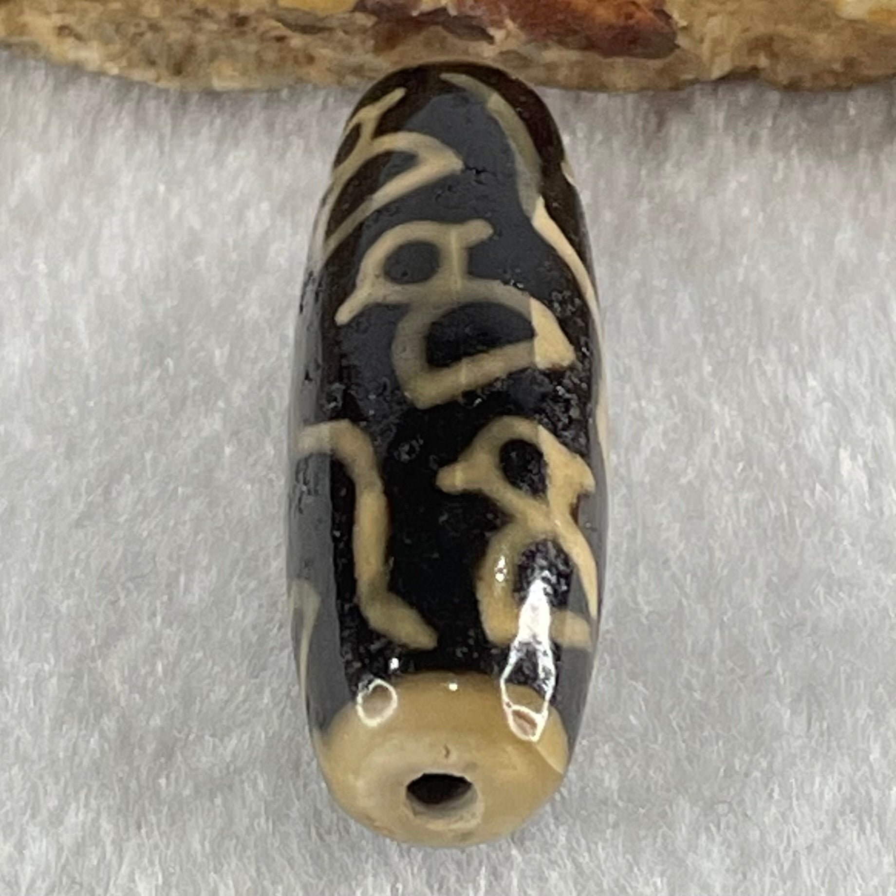 Natural Powerful Tibetan Old Oily Agate 9 Cai Shen Dzi Bead Heavenly Master (Tian Zhu) 九财神天珠 9.00g 38.2 by 13.0mm - Huangs Jadeite and Jewelry Pte Ltd