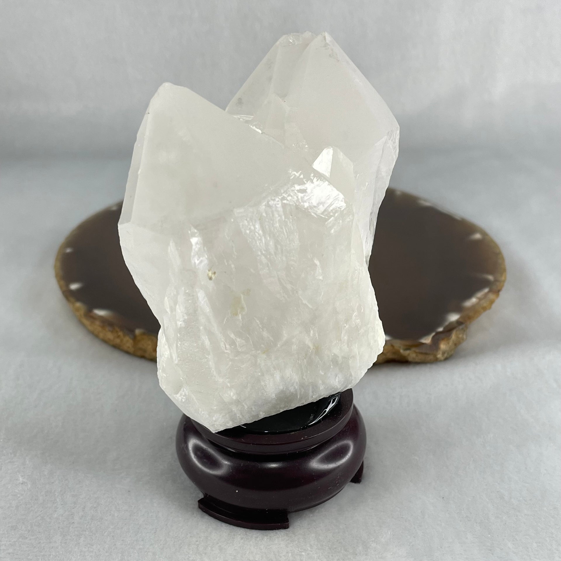 Natural Milky White Quartz Display 338.24g 76.4 by 47.9 by 107.5mm - Huangs Jadeite and Jewelry Pte Ltd
