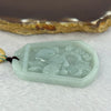 Type A Light Green Jadeite Rabbit Pendent 20.75g 57.6 by 40.8 by 5.0mm - Huangs Jadeite and Jewelry Pte Ltd