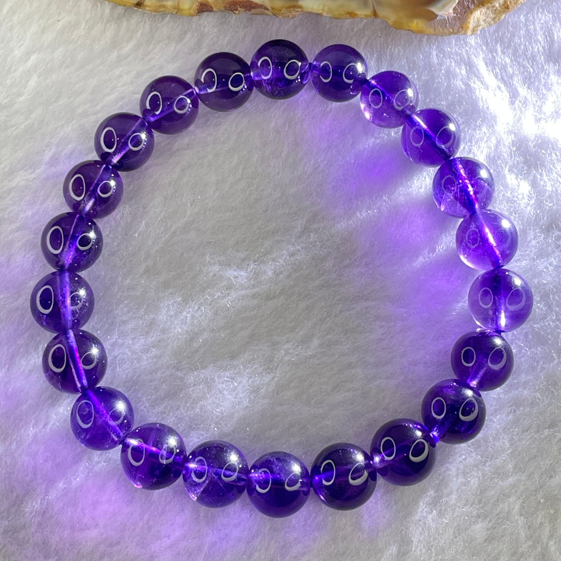 Very Good Grade Natural Amethyst Bracelet 23.59g 17cm 9.3mm 22 Beads - Huangs Jadeite and Jewelry Pte Ltd