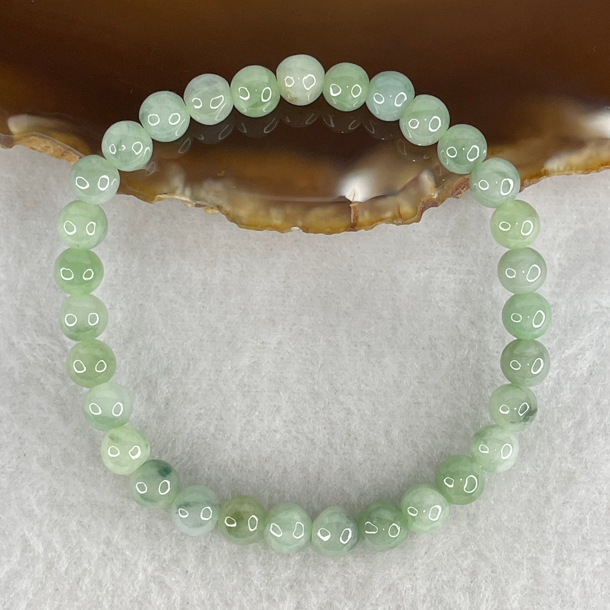 Natural Type A Green Jadeite Beads Bracelet | 15cm with 31 Beads 6.0mm (11.18g | Heart Chakra Balance, Abundance & Protective Harmony Shield)