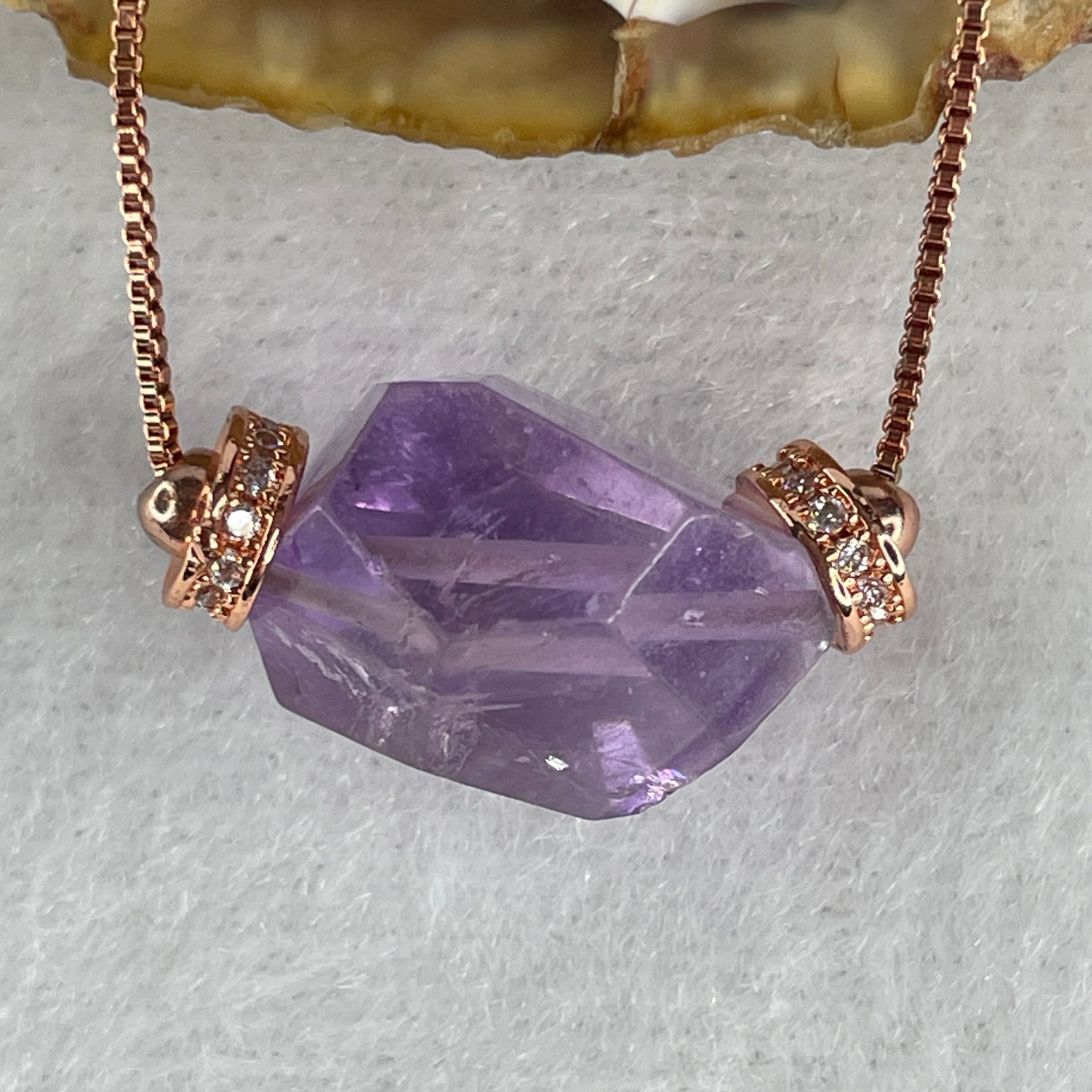 Natural Amethyst Necklace 5.60g 42cm 15.0 by 3.8 by 10.5mm - Huangs Jadeite and Jewelry Pte Ltd