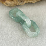 Type A Blueish Green with Faint White Jadeite Rolo Link Chain for Setting 2.41g 15.1 by 10.2 by 3.3mm - Huangs Jadeite and Jewelry Pte Ltd