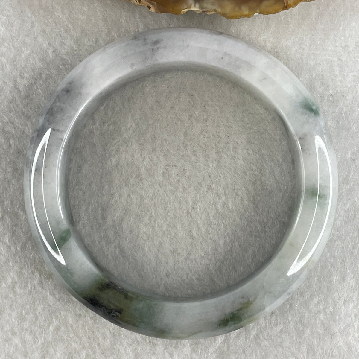 Natural Type Lavender with Wuji Grey and Dark Green Piao Hua Jadeite Bangle 70.71g Inner Diameter 55.4mm 14.0 by 9.5mm (Slight External Rough) - Huangs Jadeite and Jewelry Pte Ltd