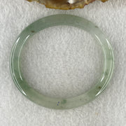 Natural Type A Jelly Light Green Jadeite Oval Bangle 22.10g Inner Diameter 53.8mm 6.3 by 7.1mm (Slight Internal Lines) - Huangs Jadeite and Jewelry Pte Ltd