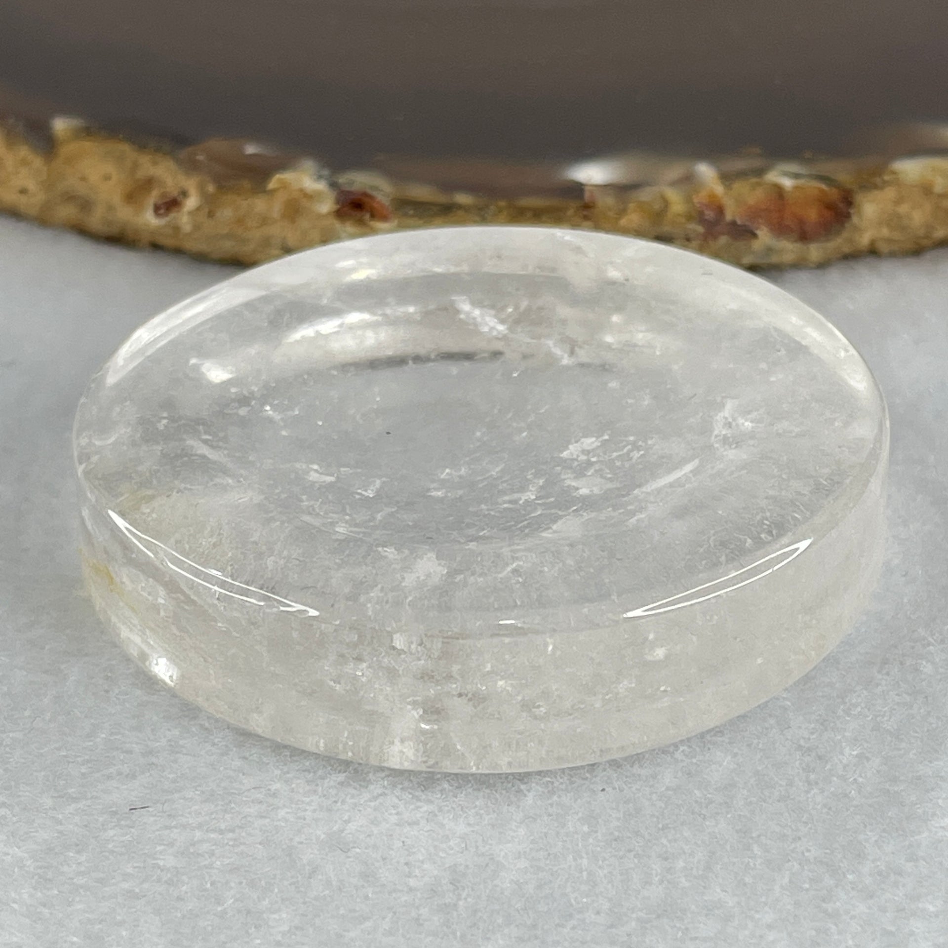 Natural Clear Quartz Plate Display 62.65g 54.7 by 11.9mm - Huangs Jadeite and Jewelry Pte Ltd