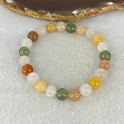 Above Average Grade Natural Muti Colour Rabbit Hair Rutilated Quartz Beads Bracelet 20.58g 17cm 8.8mm 23 Beads - Huangs Jadeite and Jewelry Pte Ltd