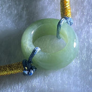 Type A Blueish Green Jadeite Ping An Kou Donut With String Bracelet 2.60g 15.2 by 5.9mm - Huangs Jadeite and Jewelry Pte Ltd