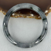 Type A Translucent Faint Grey with Greyish Black Patches Jadeite Bangle Internal Diameter 58.55mm 289.81cts 58.40g 11.8 by 8.6mm With NGI Cert 32885981 (Very Slight Internal Lines) - Huangs Jadeite and Jewelry Pte Ltd