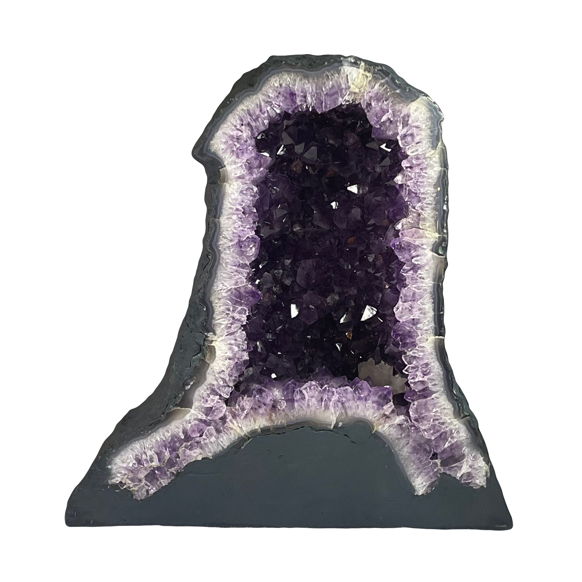Natural Brazil Amethyst Cave with White Calcite and Cobalite 14,4494kg 320.0x175.0x330.0mm - Huangs Jadeite and Jewelry Pte Ltd
