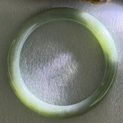 Type A Light Blueish Green Jadeite Bangle Internal Diameter 61.9mm 56.19g  9.6 by 9.9mm (Slight Internal Line) - Huangs Jadeite and Jewelry Pte Ltd